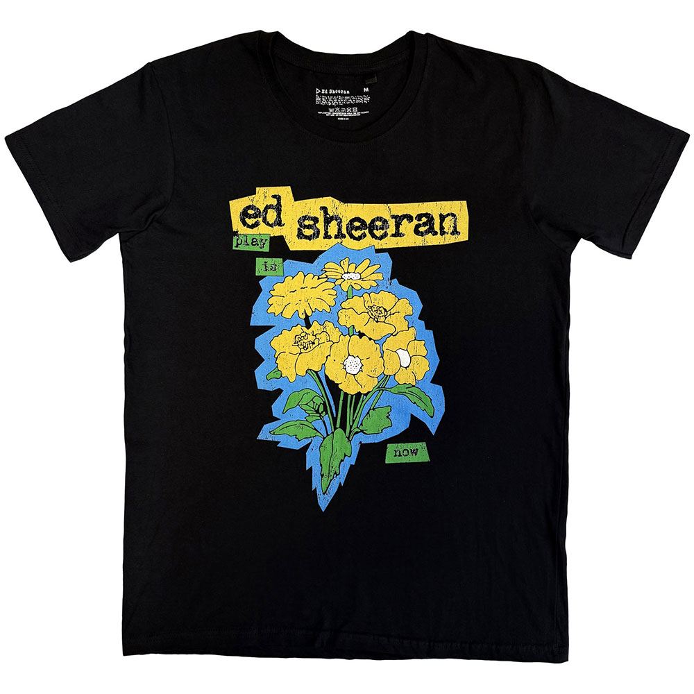 Ed Sheeran - Play Flowers Heren Tshirt - Zwart